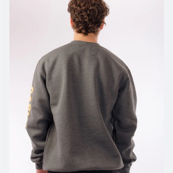 New Carhartt Men's Loose Fit Midweight Crewneck Logo Sleeve Graphic Sweatshirt - Picture 2 of 8
